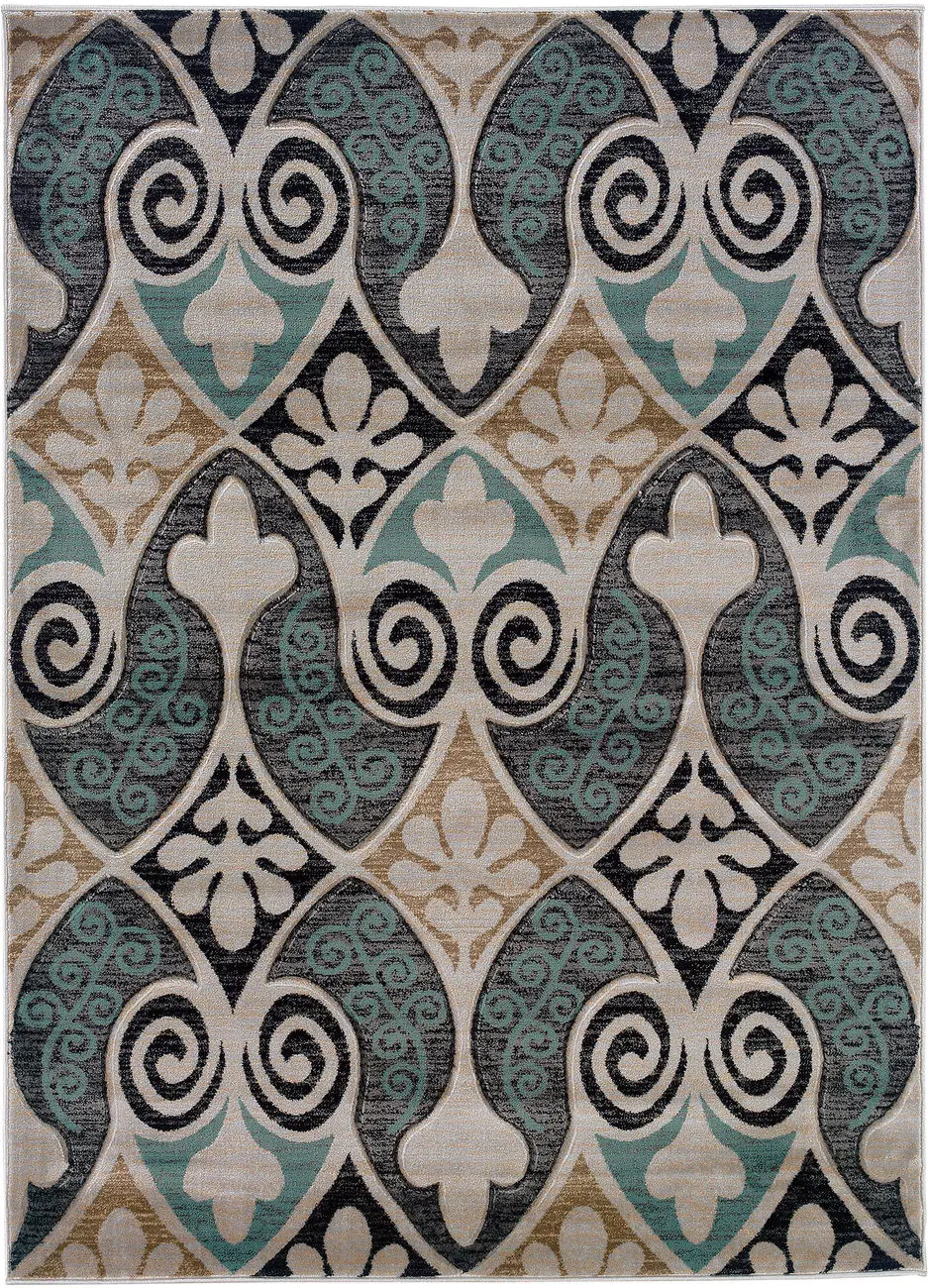 Linon White Patterned Rug