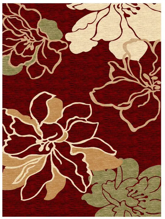 Linon Red Transitional Rug