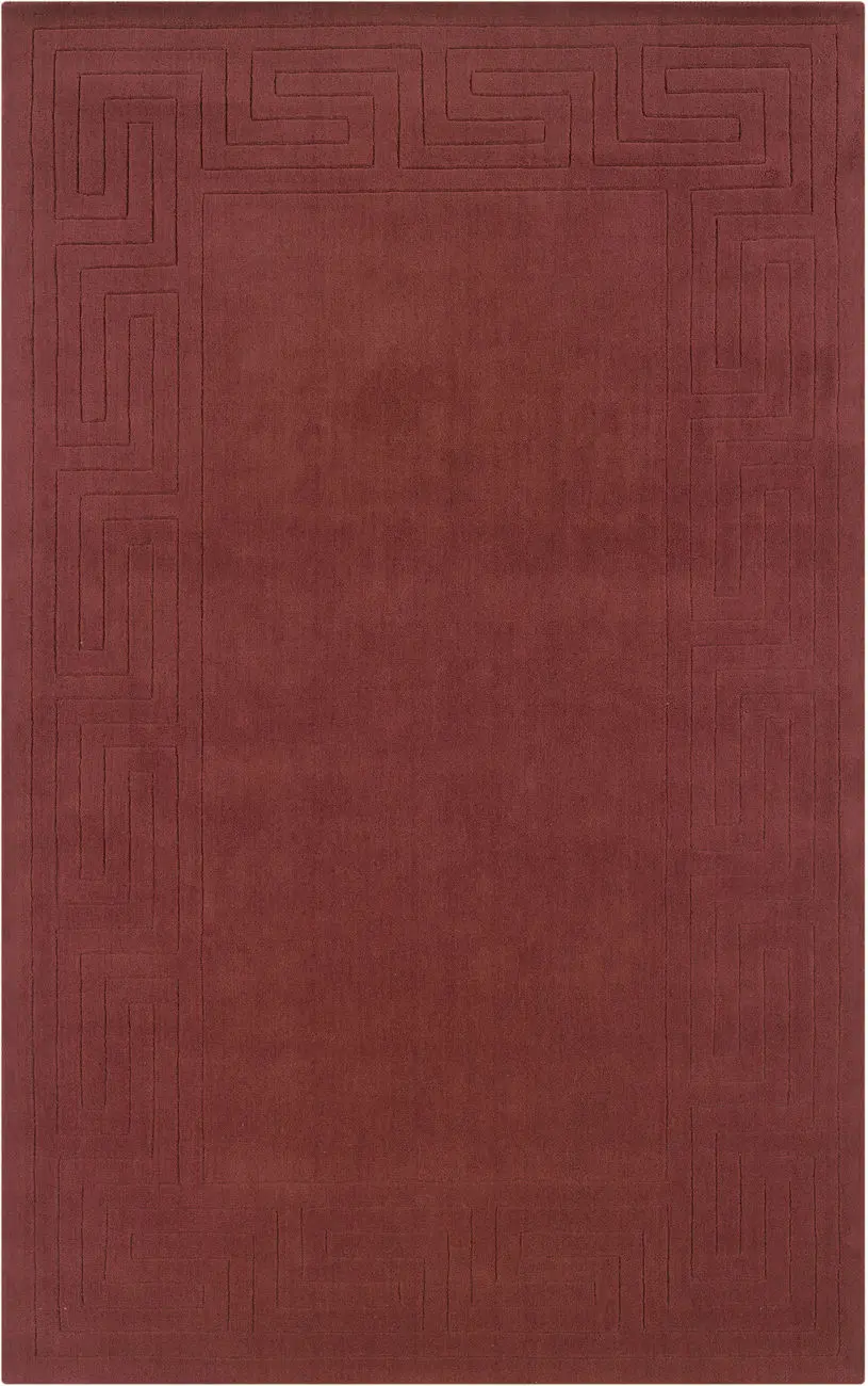 Linon Red Solid Color Rug