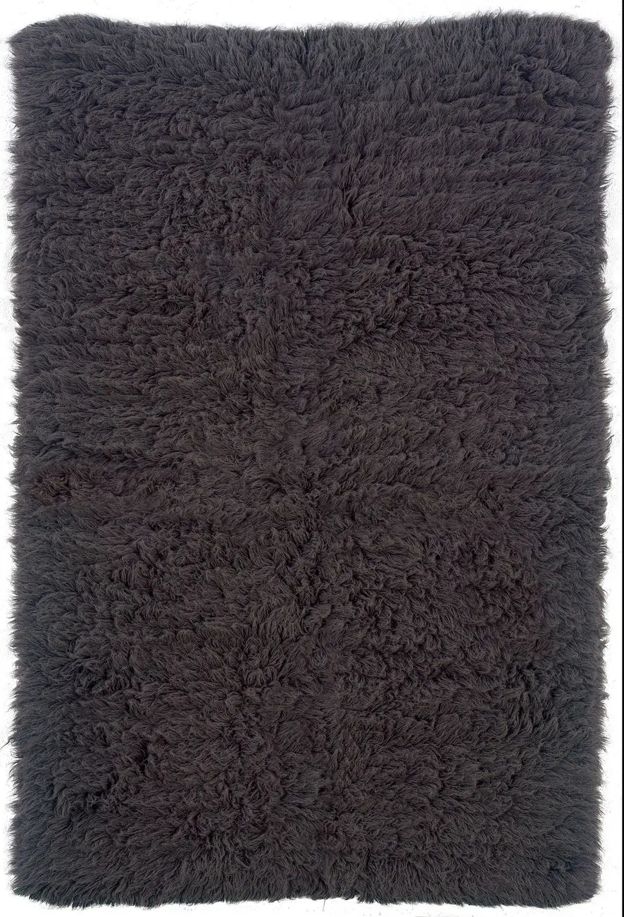 Linon Gray Shag Wool Rug