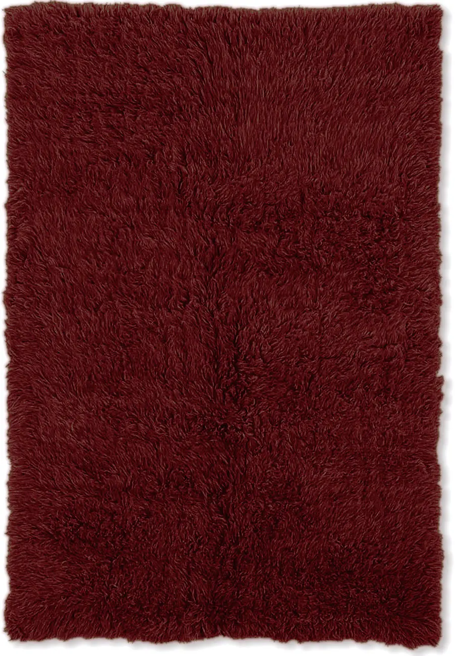 Linon Red Shag Wool Rug