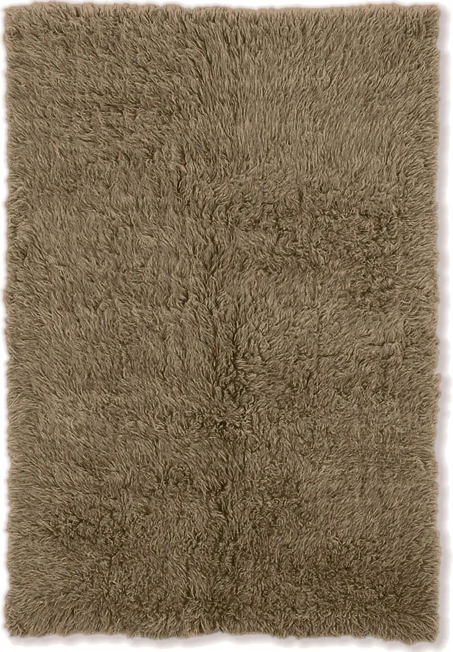 Linon Brown Shag Wool Rug 2