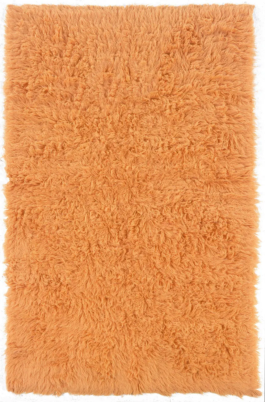 Linon Orange Shag Wool Rug