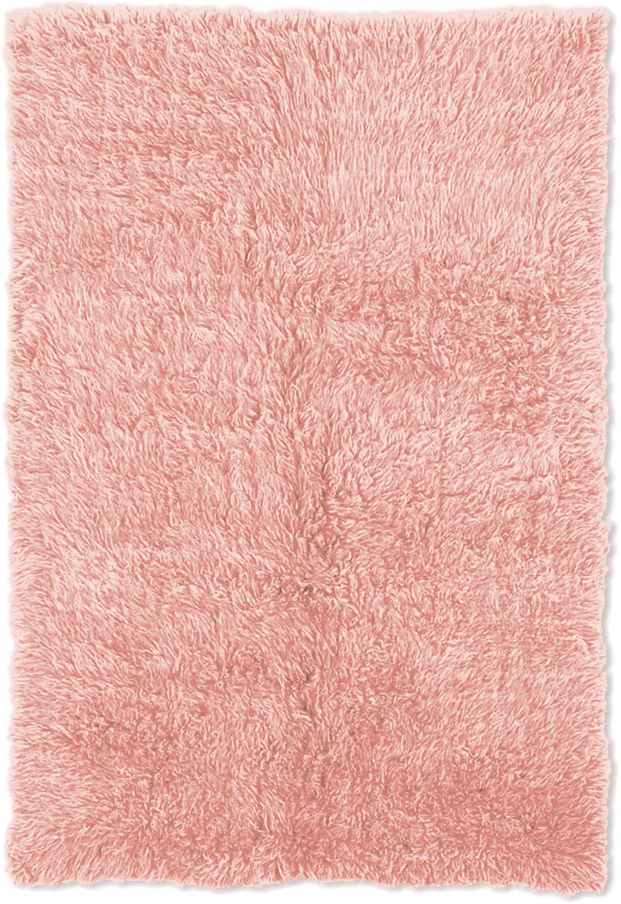 Linon Pink Shag Wool Rug