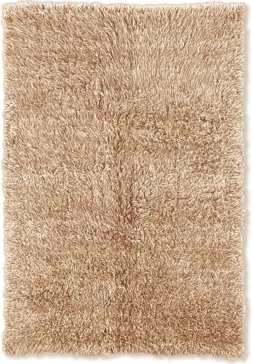 Linon Beige Shag Wool Rug