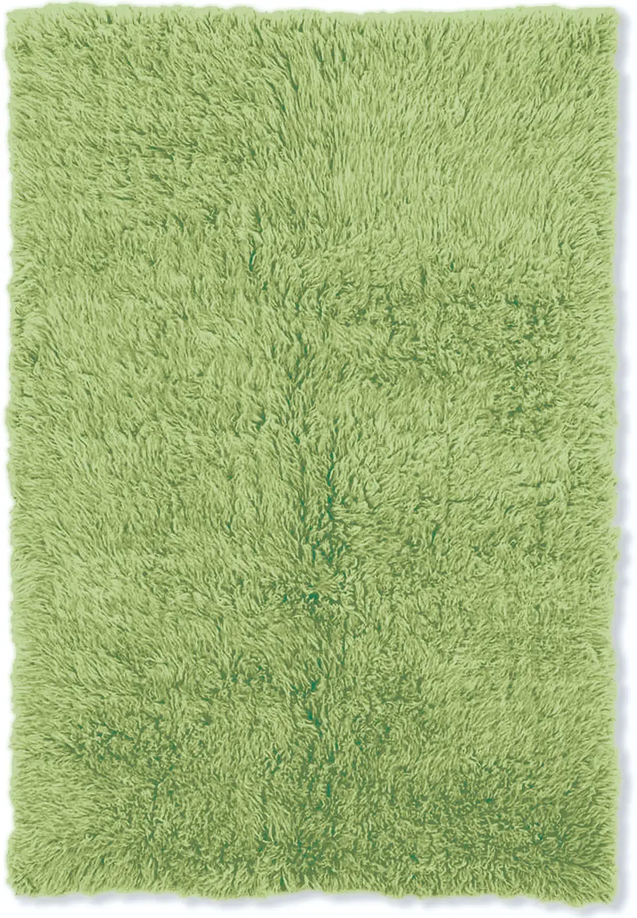 Linon Green Shag Wool Rug 2