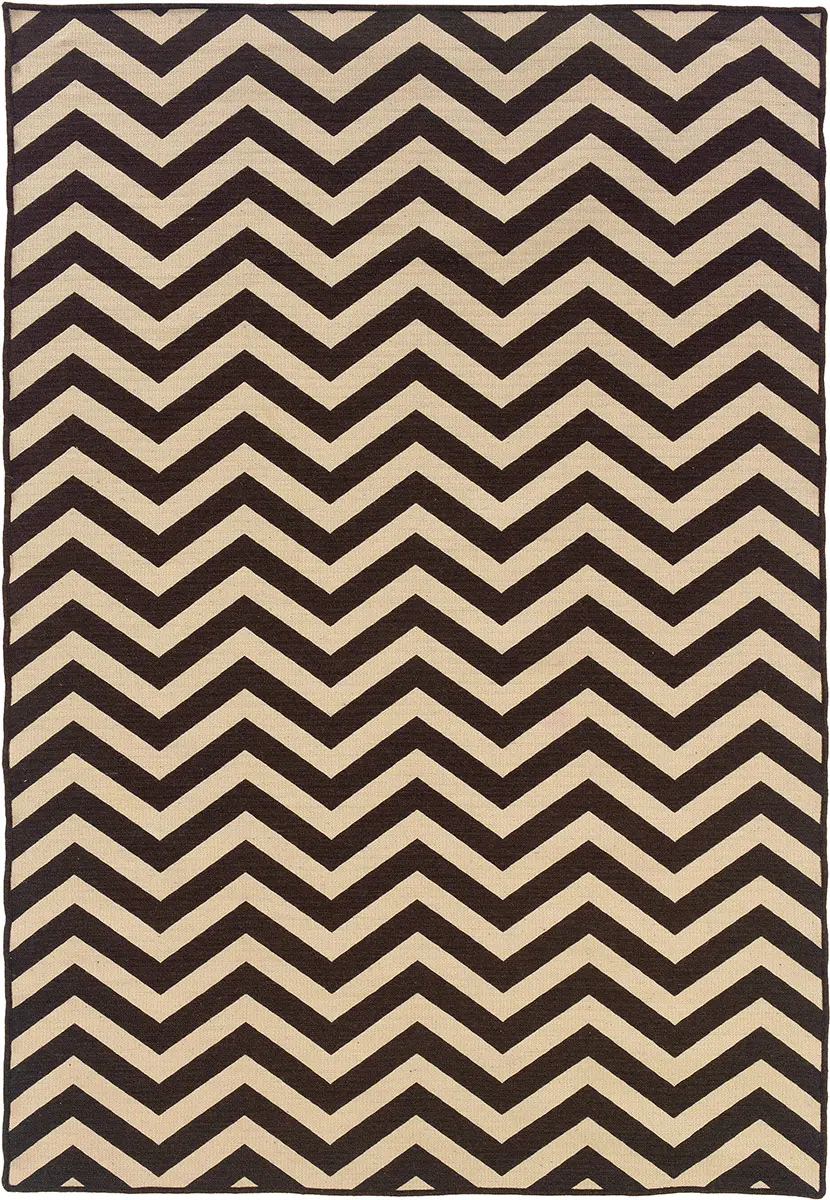 Linon Beige Patterned Reversible Rug 2