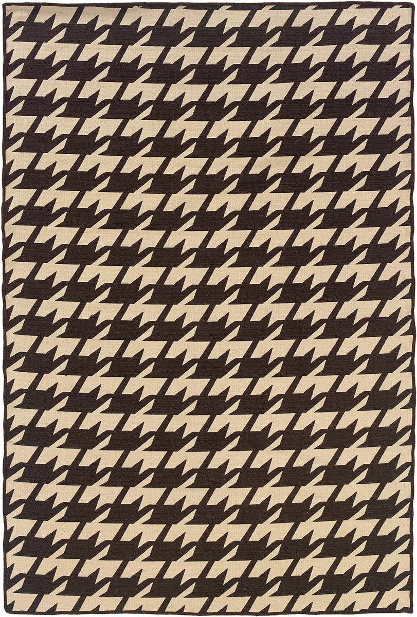 Linon Beige Patterned Reversible Rug 5