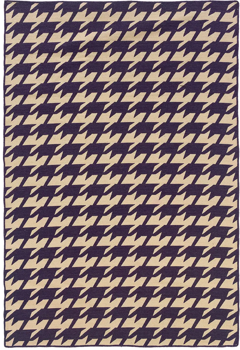 Linon Purple Patterned Reversible Rug