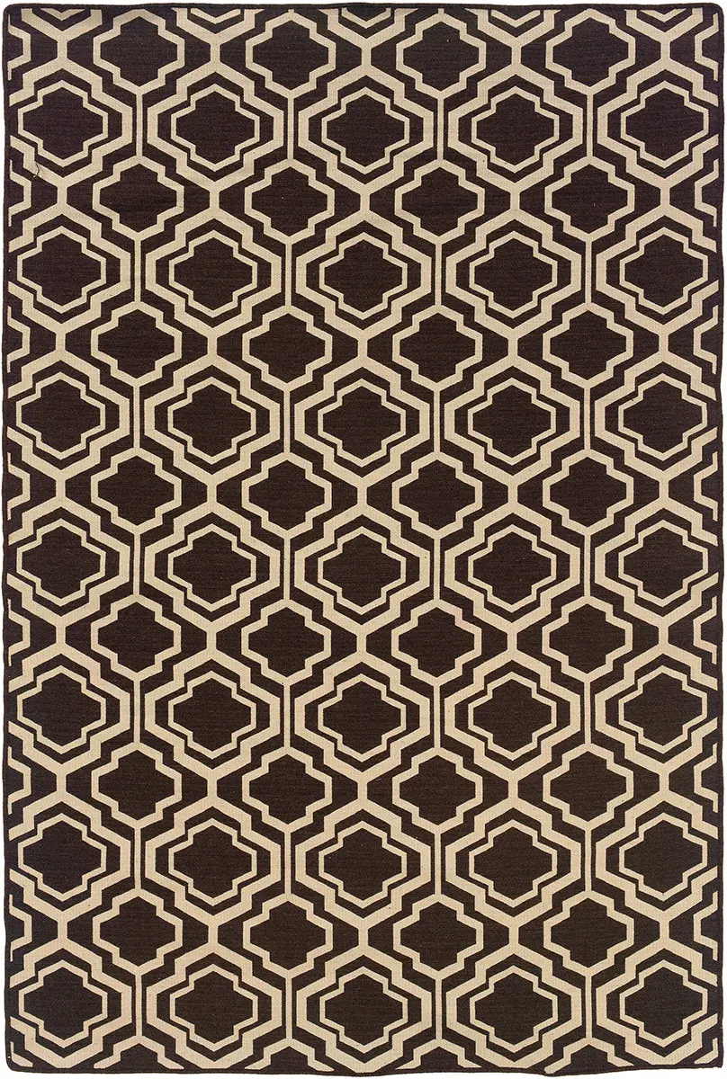 Linon Beige Patterned Reversible Rug 7