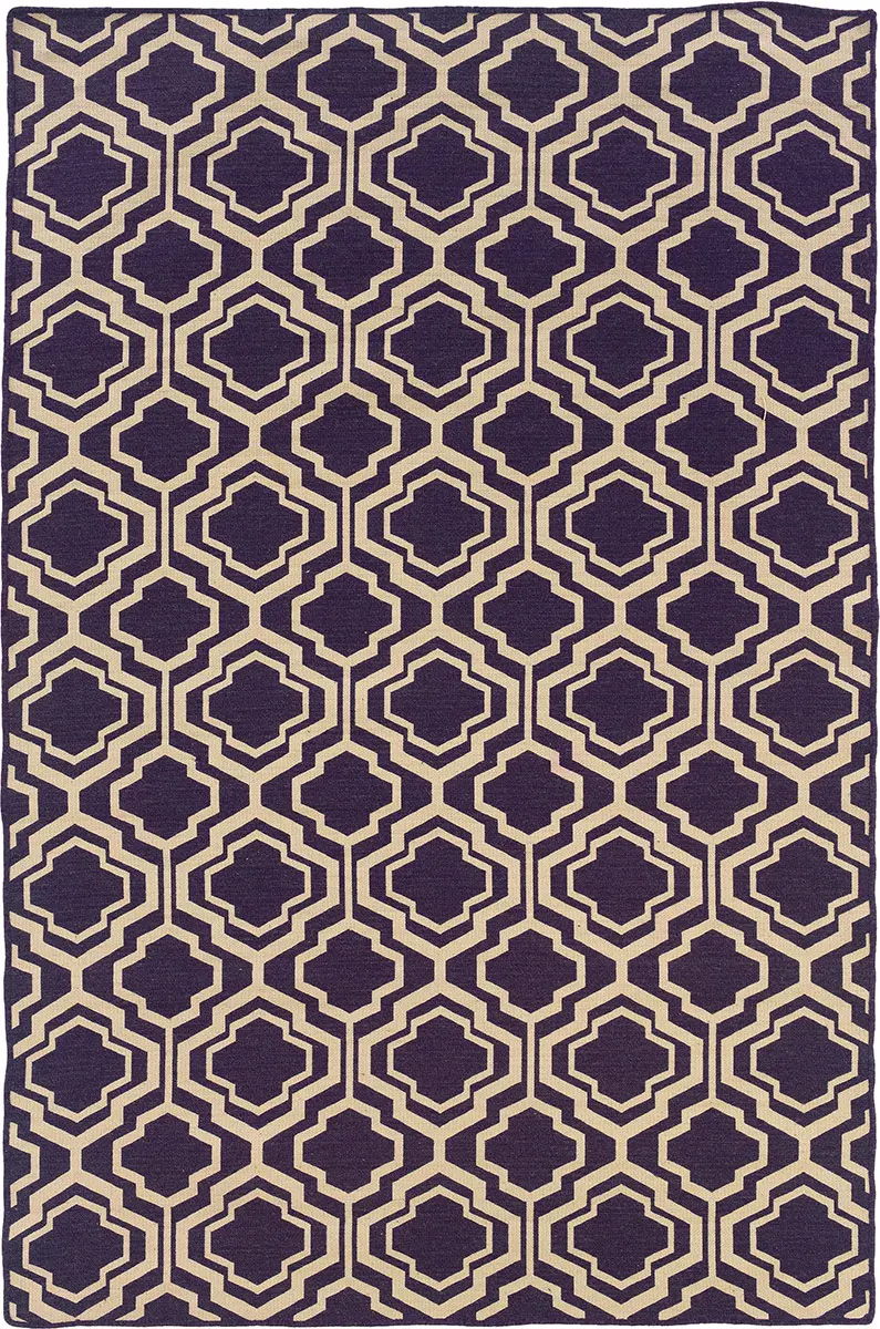Linon Purple Patterned Reversible Rug 2
