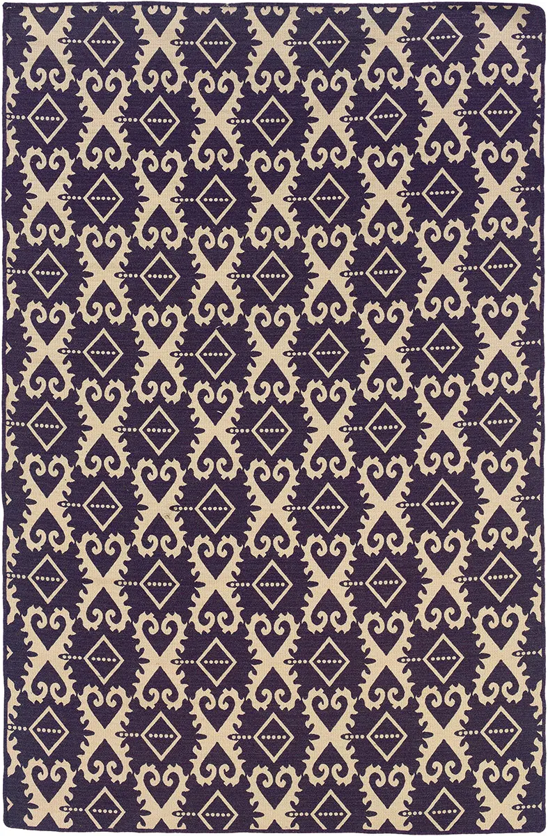 Linon Purple Patterned Reversible Rug 4