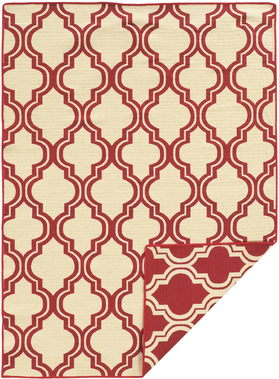 Linon Beige Wool Rug 2