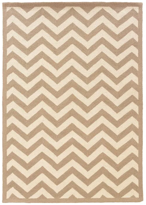 Linon Beige Patterned Rug 7