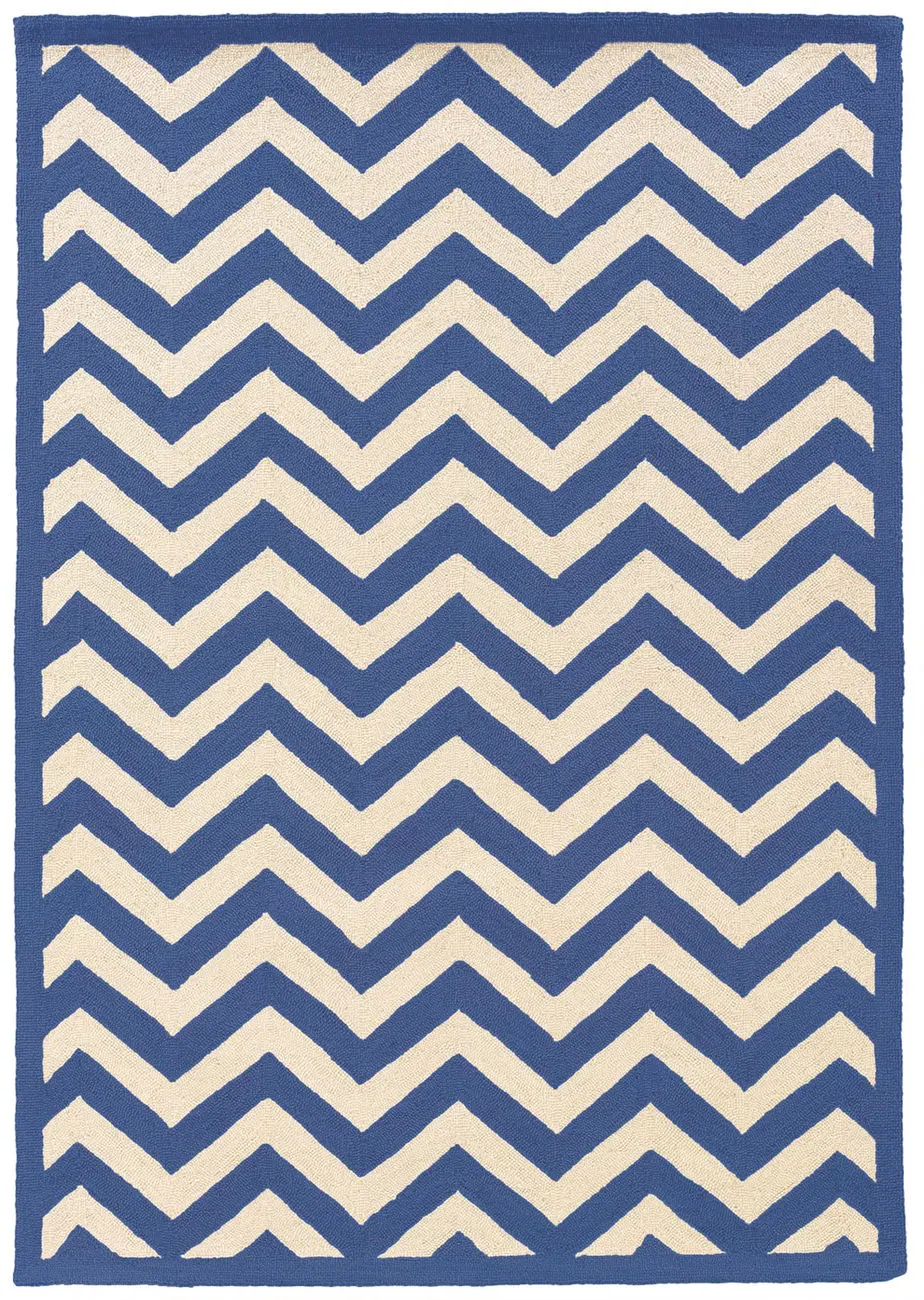 Linon Blue Patterned Rug 2