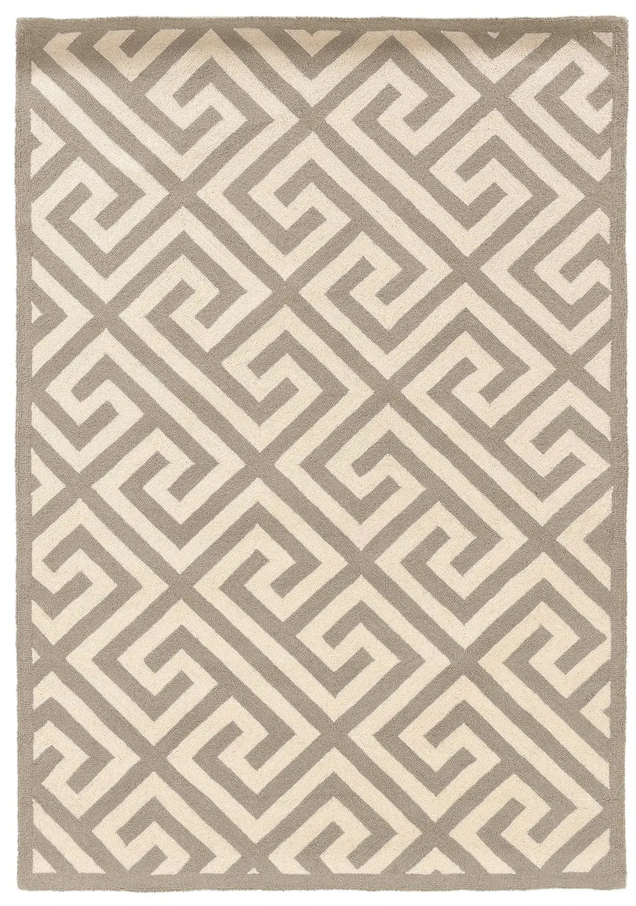 Linon Beige Patterned Rug 8