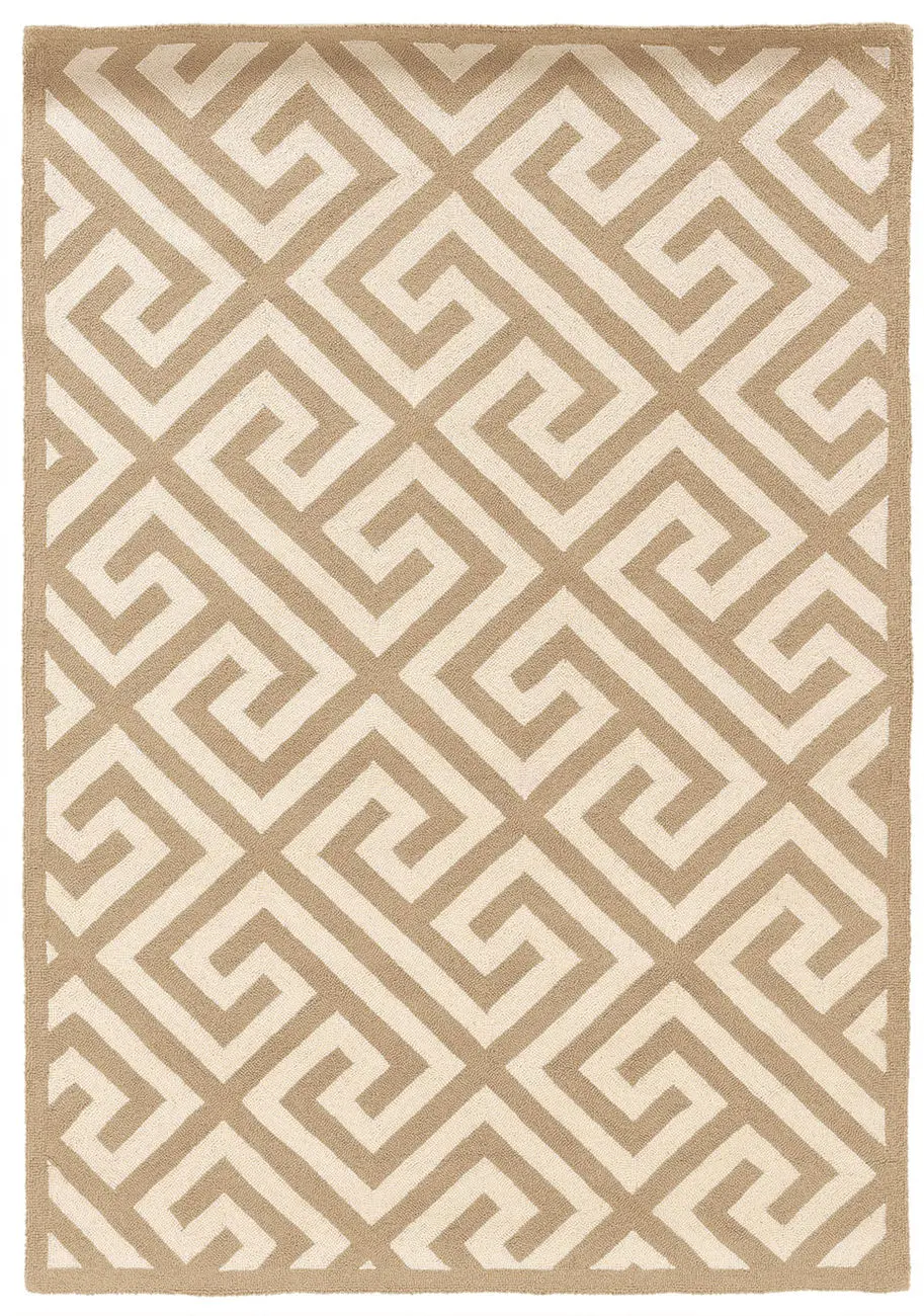 Linon Beige Patterned Rug 9