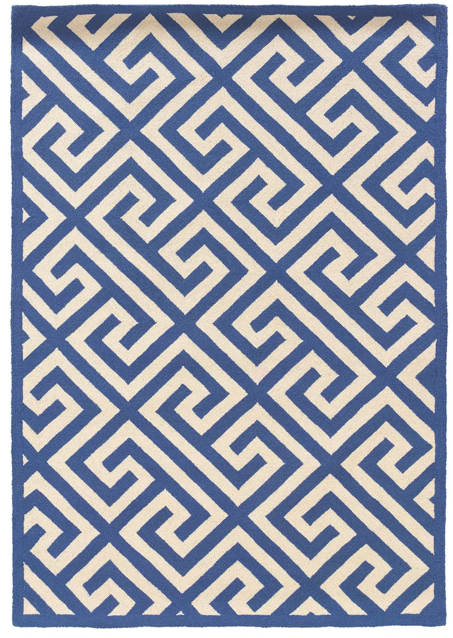 Linon Blue Patterned Rug 3