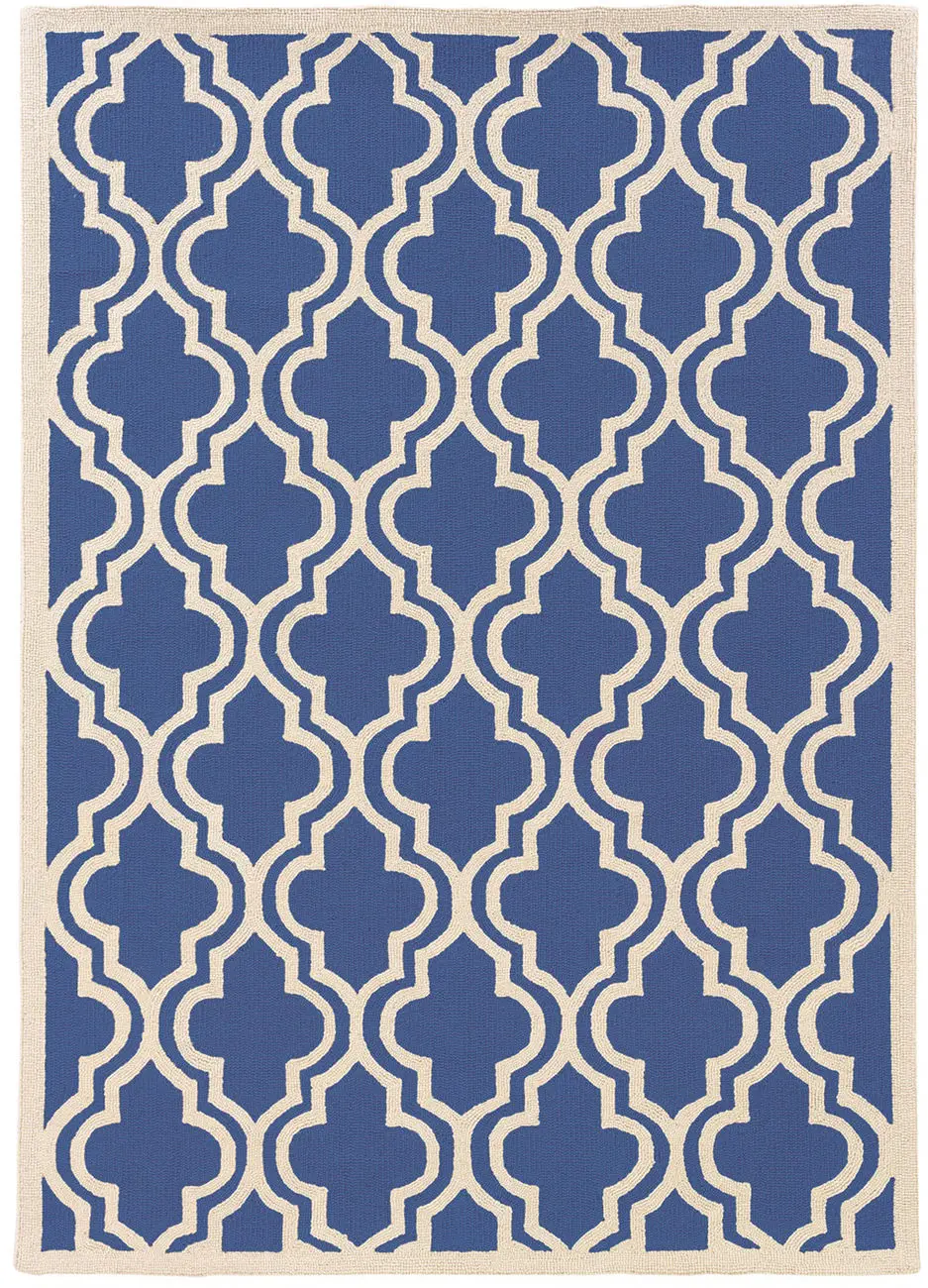 Linon Blue Patterned Rug 4