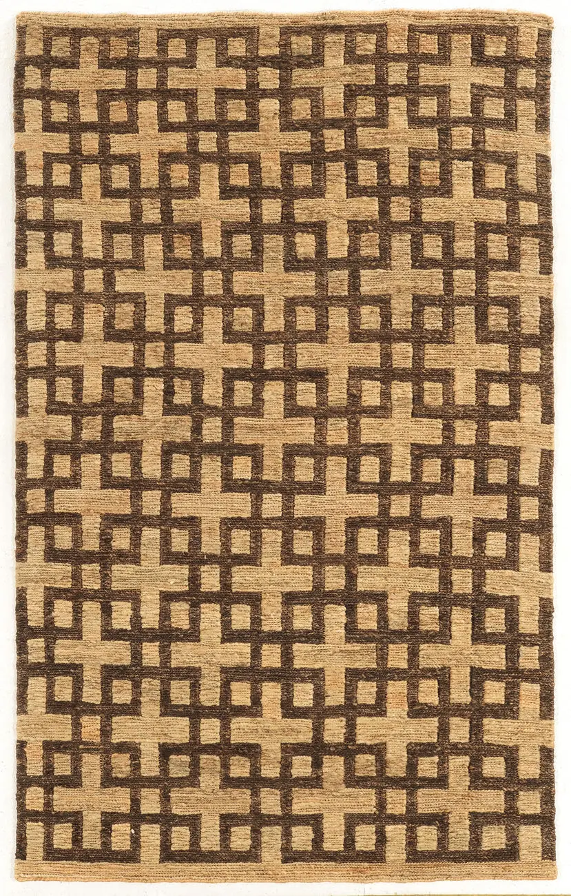 Linon Beige Patterned Rug 4