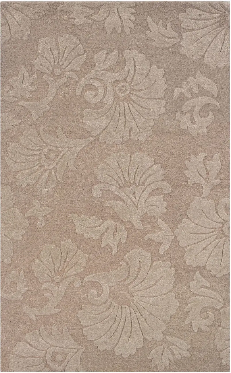 Linon Beige Floral Rug 2