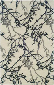 Linon Beige Transitional Floral Rug