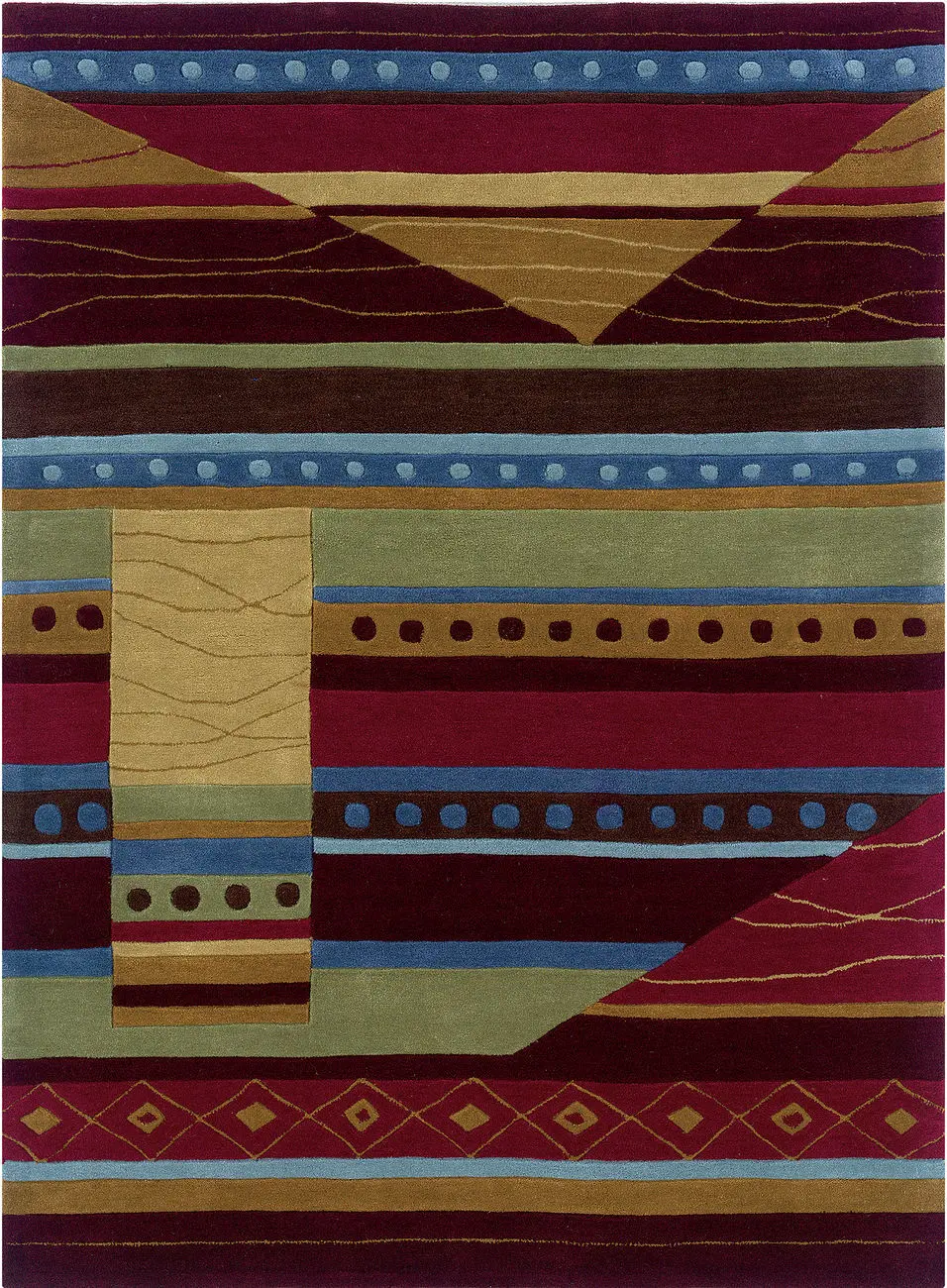 Linon Red Southwestern Rug