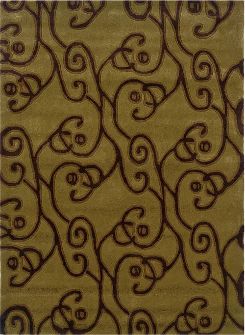 Linon Brown Patterned Rug 8