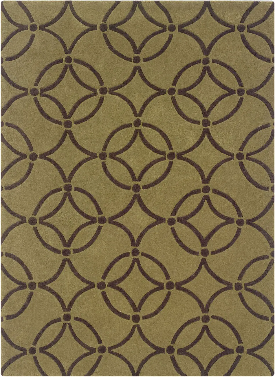 Linon Brown Patterned Rug 9