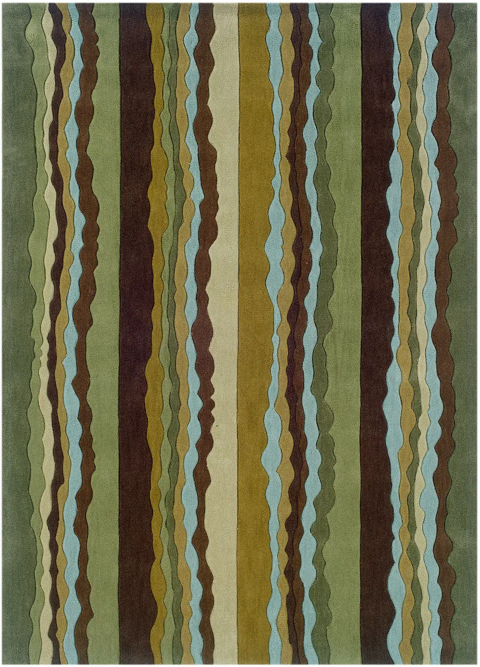 Linon Brown Striped Rug