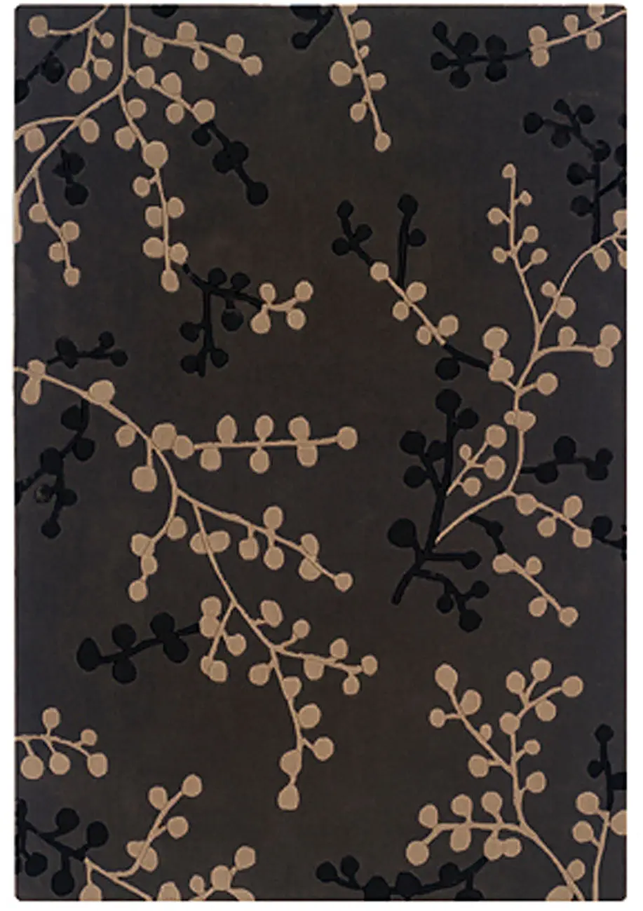 Linon Brown Floral Rug 7
