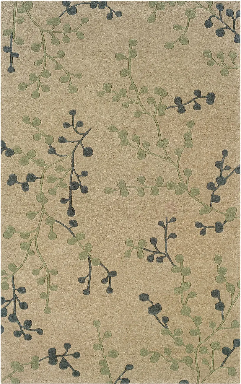 Linon Beige Floral Rug 5