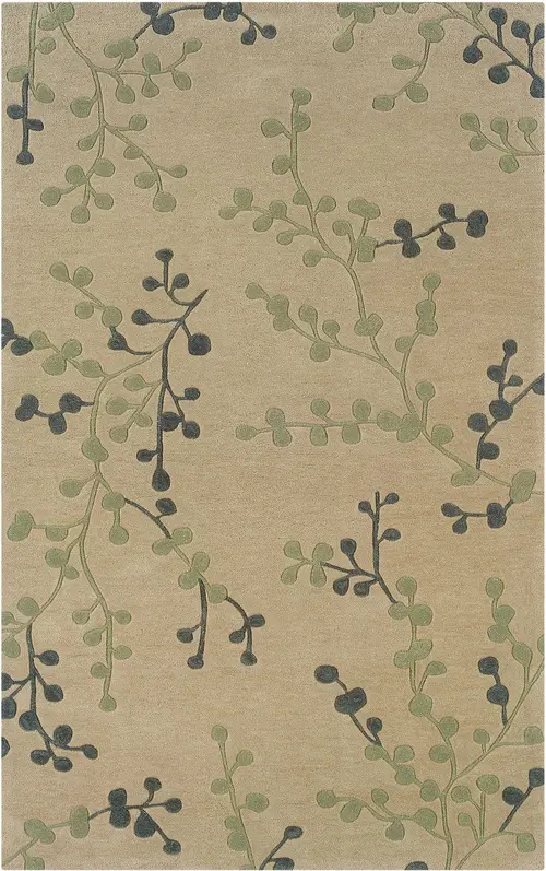 Linon Beige Floral Rug 5
