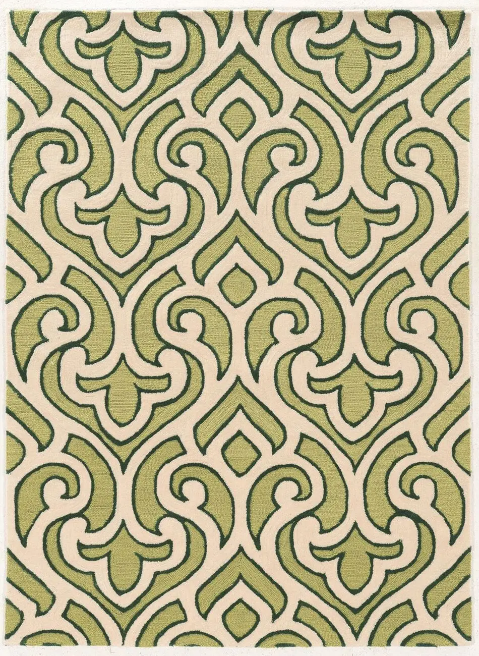 Linon Green Asian Rug