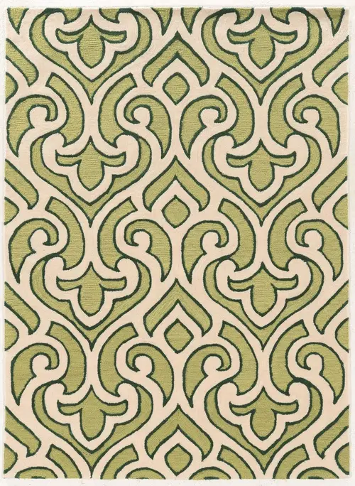 Linon Green Asian Rug