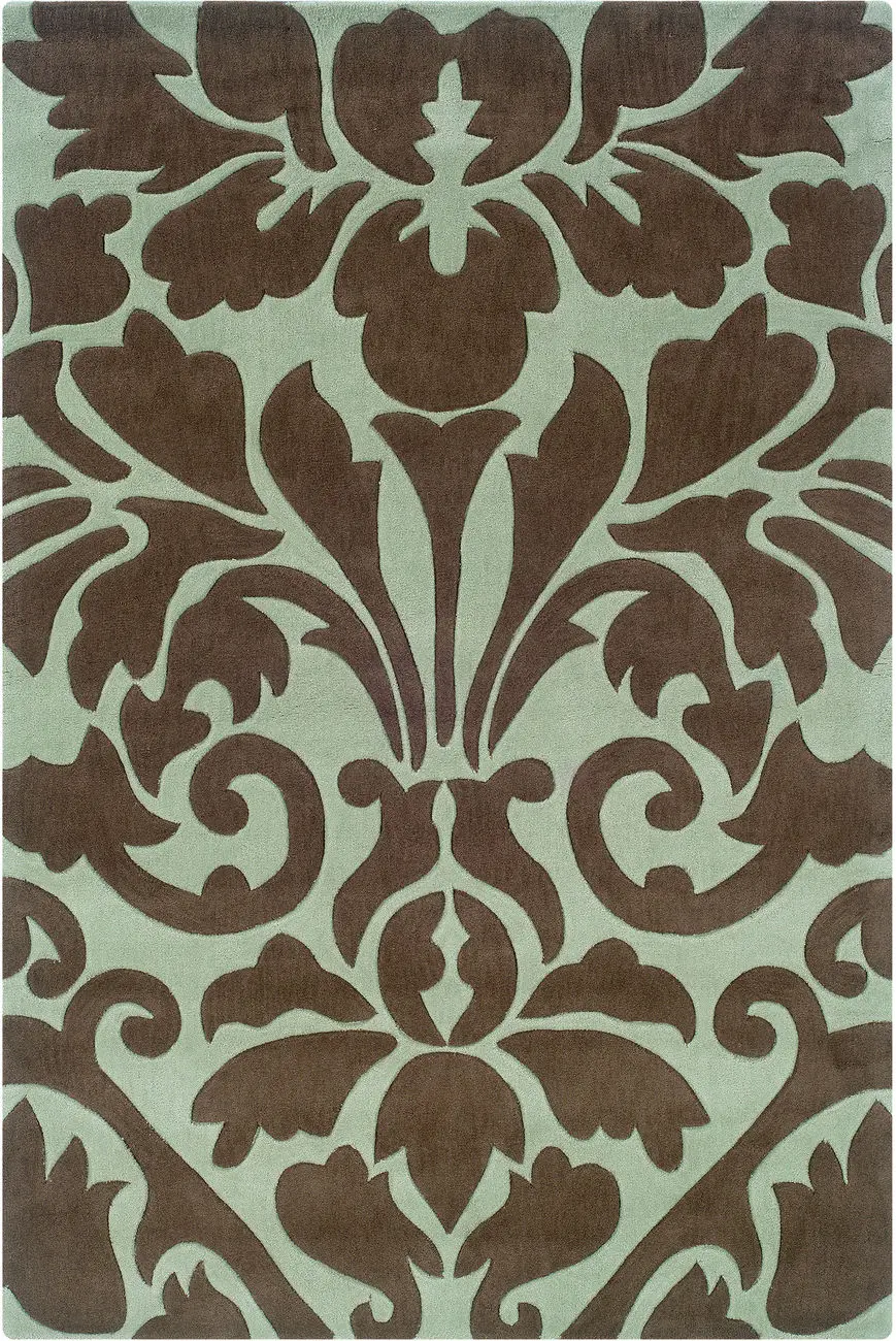 Linon Brown Floral Rug 9