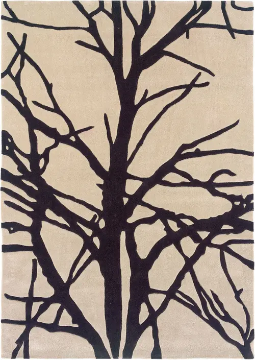 Linon Beige Abstract Rug 7