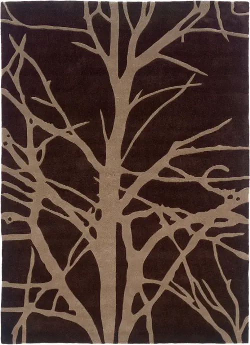 Linon Red Abstract Rug