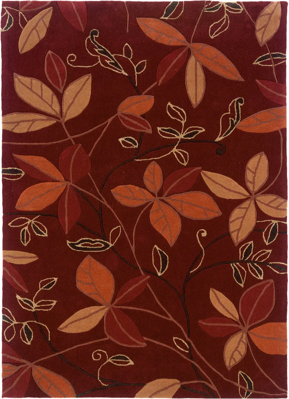 Linon Red Floral Rug 2