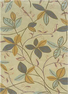 Linon Beige Floral Rug 7