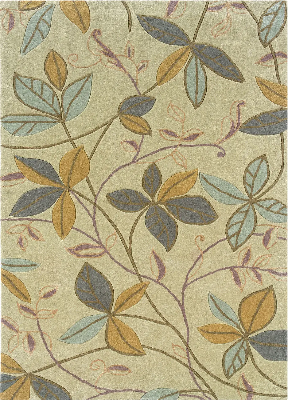 Linon Beige Floral Rug 7