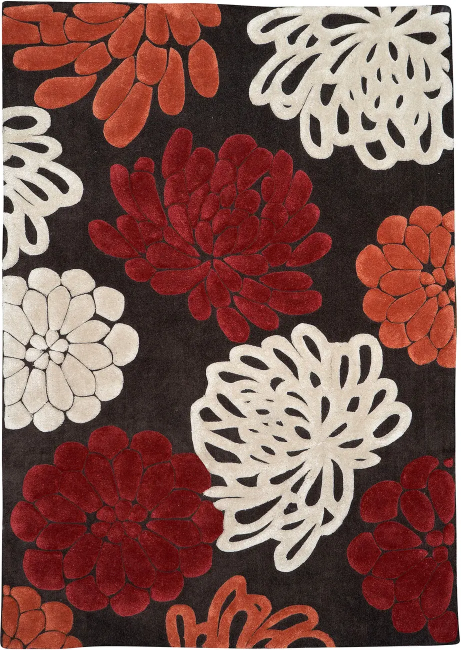 Linon Red Floral Rug 3