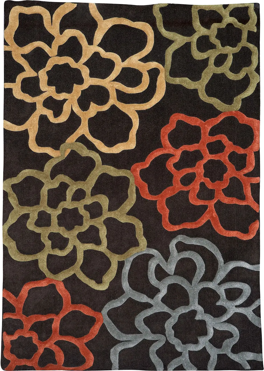 Linon Red Floral Rug 4