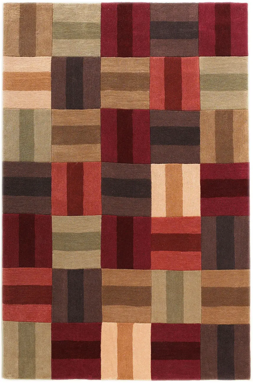 Linon Red Patterned Rug 9