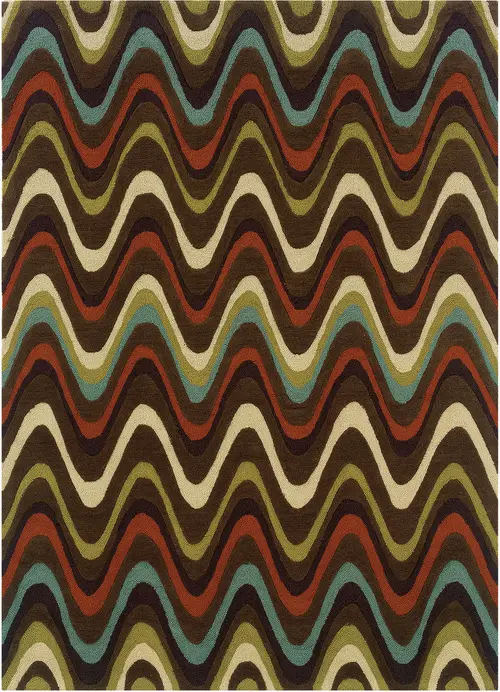 Linon Brown Patterned Rug 13