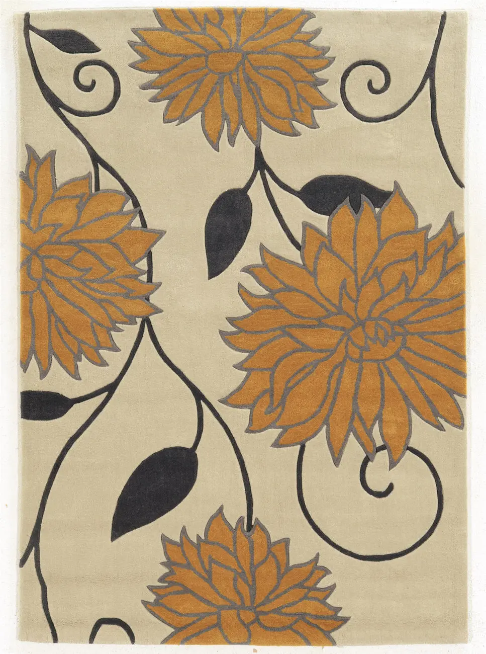 Linon Beige Floral Rug 8