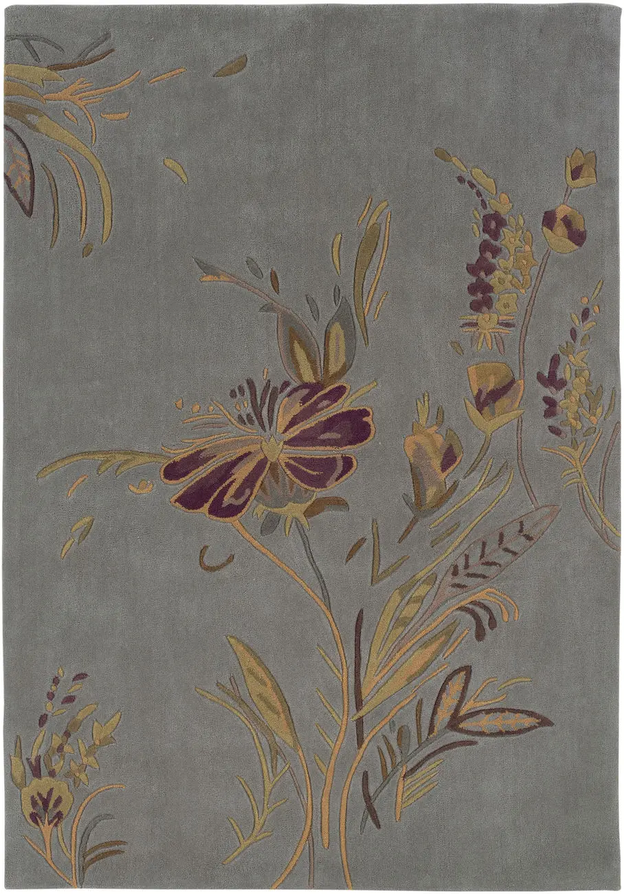 Linon Gray Floral Rug 3