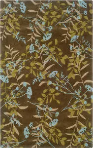 Linon Brown Floral Rug 11
