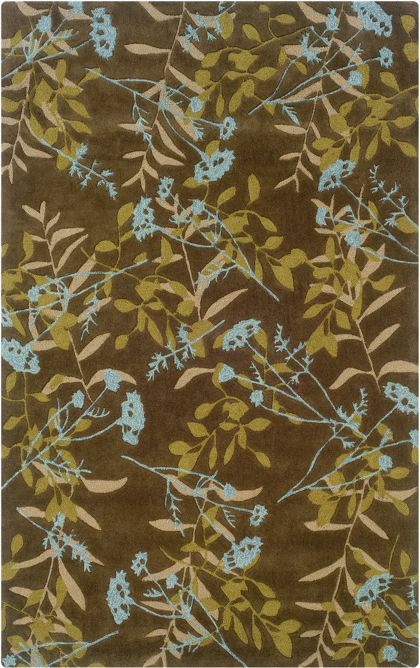 Linon Brown Floral Rug 11