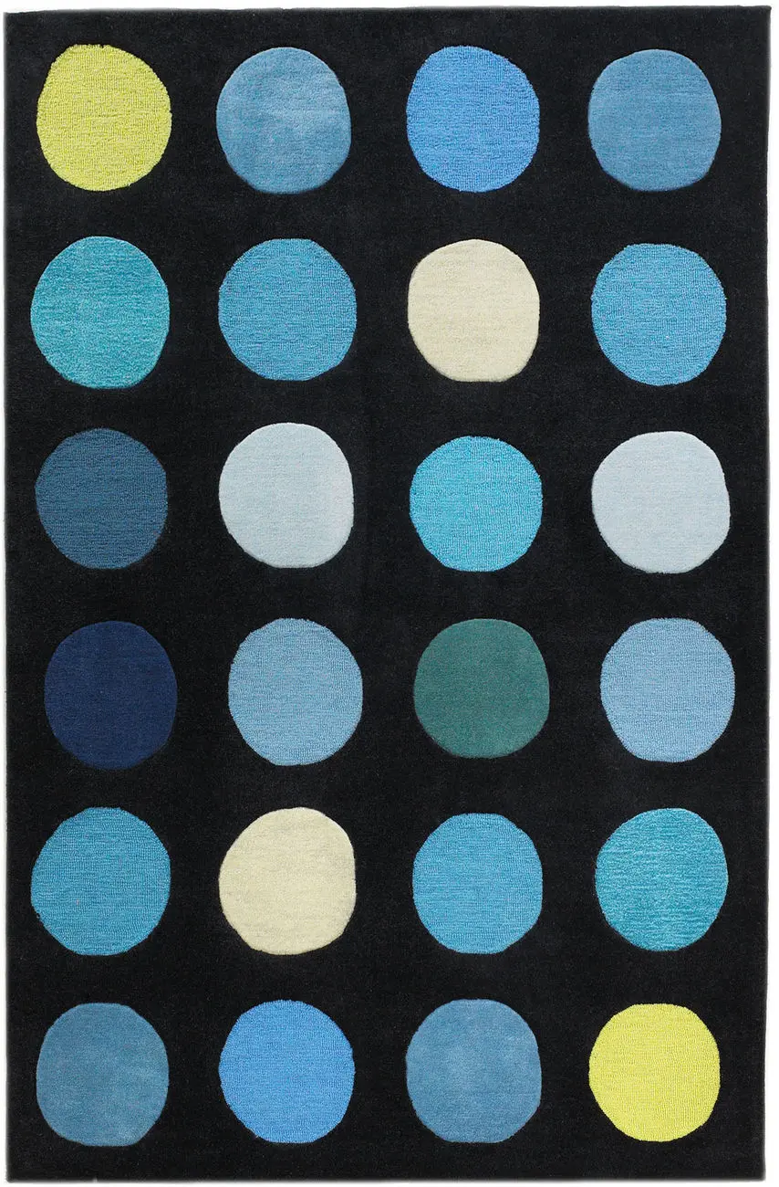 Linon Blue Patterned Rug 7